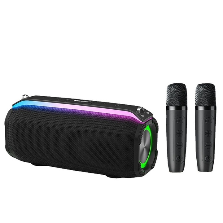 Boxa portabila RiXing NR8809 20W, Bluetooth 5.0, TWS, Microfon dublu, Negru