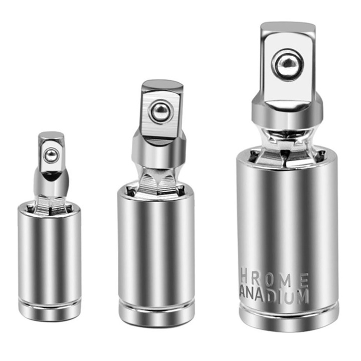 Set de prize de impact cu articulatie universala, Enforose, 1/4" 3/8" 1/2", 3 buc, crom vanadiu, durabil
