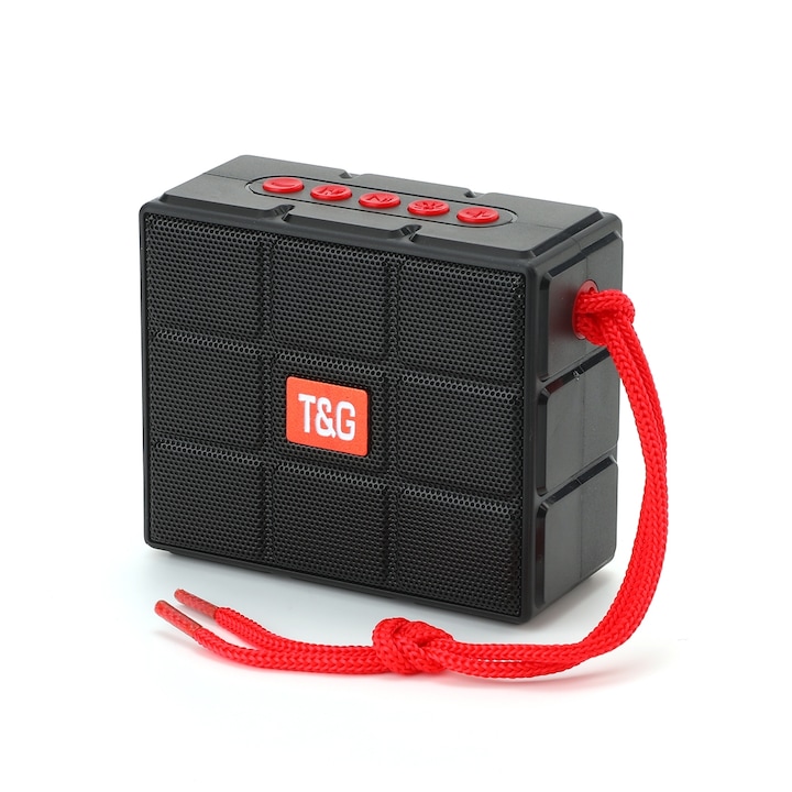 Boxa portabila Bluetooth, Pentru activitati in aer liber, Subwoofer stereo TWS, Apeluri handsfree, FM, TF, Negru