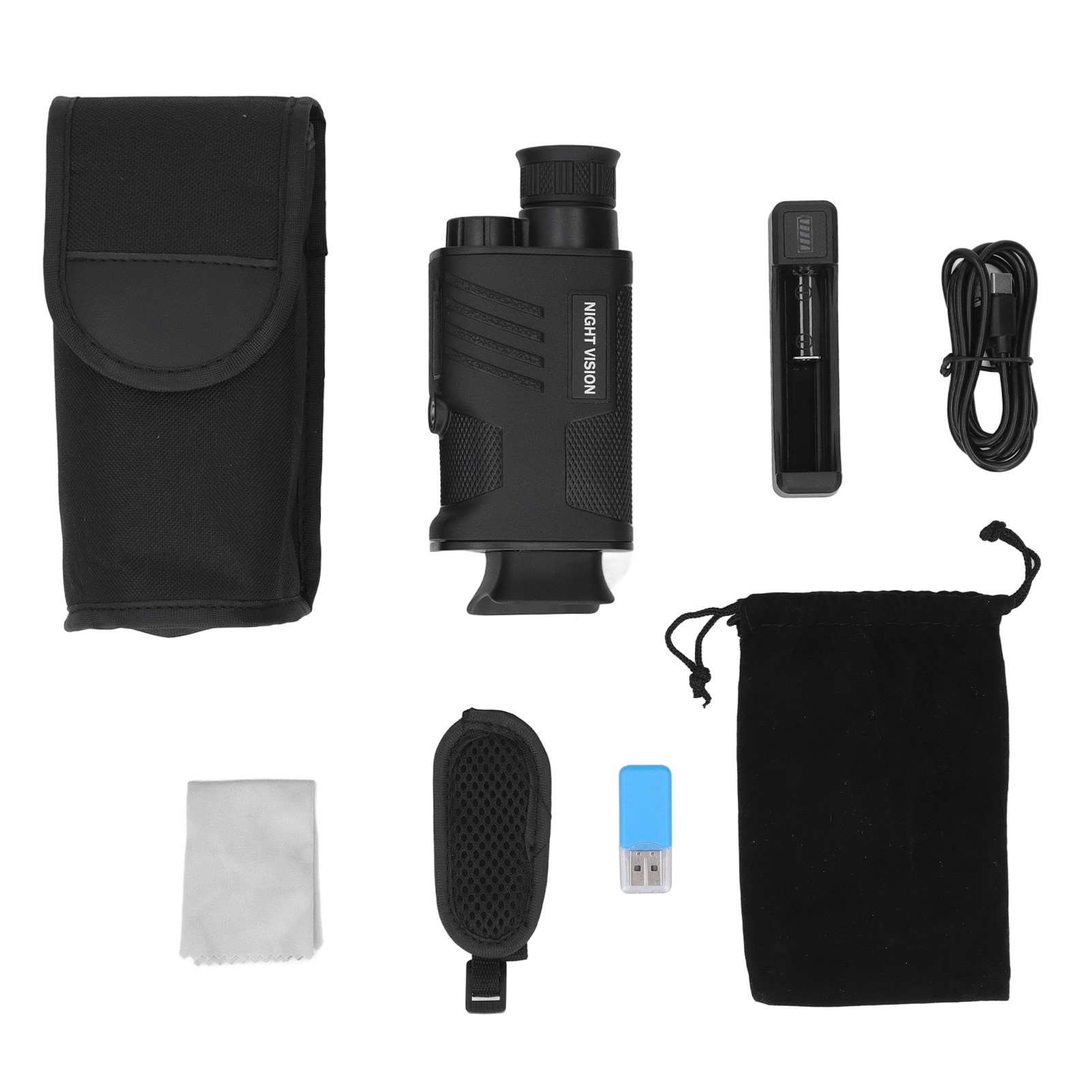 Dispozitiv de Viziune Nocturna Mmgoqqt, 300m Observare, Ecran Digital, 25mm Obiectiv, cu Card de Memorie Inclus