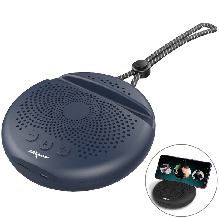 Boxa portabila Bluetooth, T5 USB, wireless, pentru gat, alb