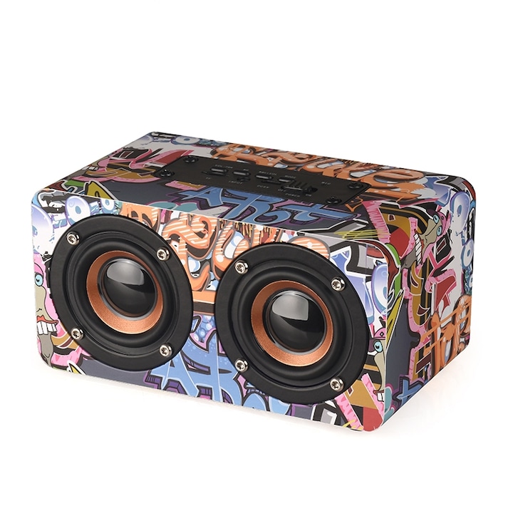 Boxa portabila T&G TG174 TWS Mmirror, Bluetooth, Ceas / Afisare Temperatura & Timp / Card Micro SD / FM / MP3, Gri