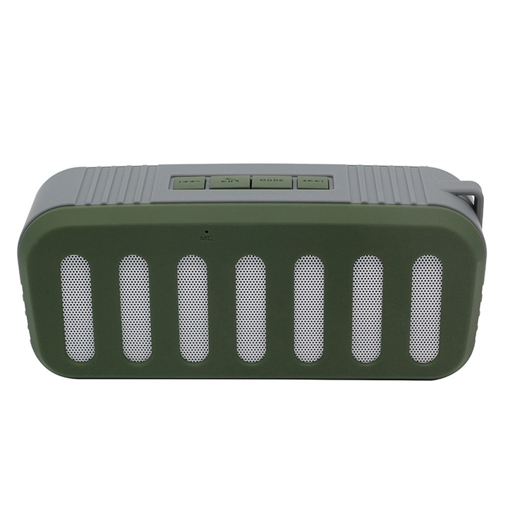 Boxa portabila NewRixing NR-2013 TWS Subwoofer, Bluetooth 5.0, Autonomie 10 ore, Capacitate baterie 2000mAh, Verde