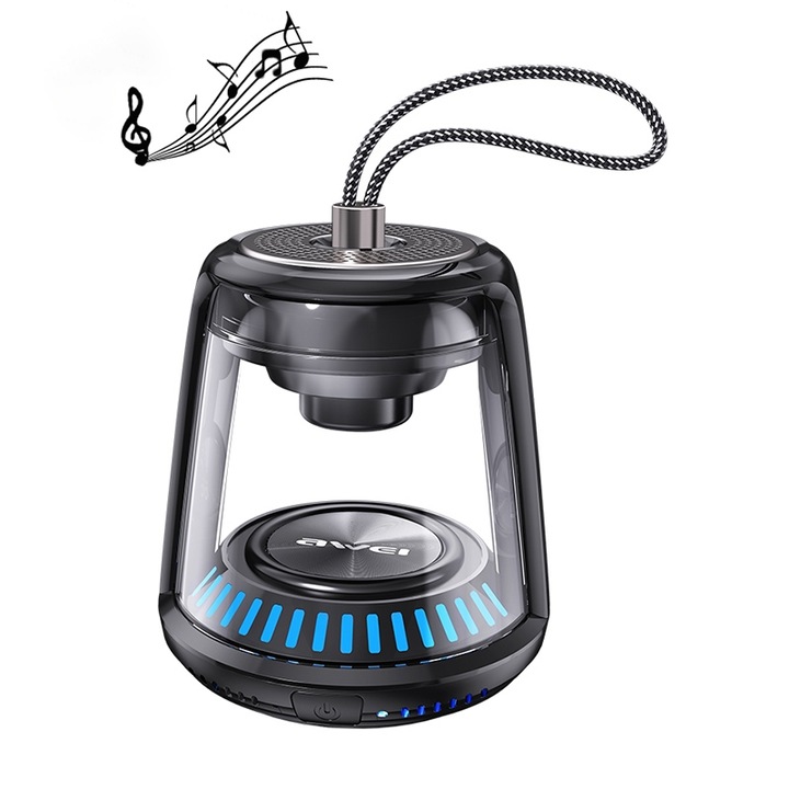 Boxa portabila Awei Y666 Mini, Bluetooth 5.0, TWS Play, Autonomie 10 ore, Negru