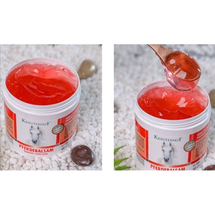 Масажен крем при болки в ставите - Horse Balm KRAUTERHOF, Масажен гел с конски кестен, термоуспокояващ, при шийни, лумбални болки, краста и други болки в ставите, 250мл.