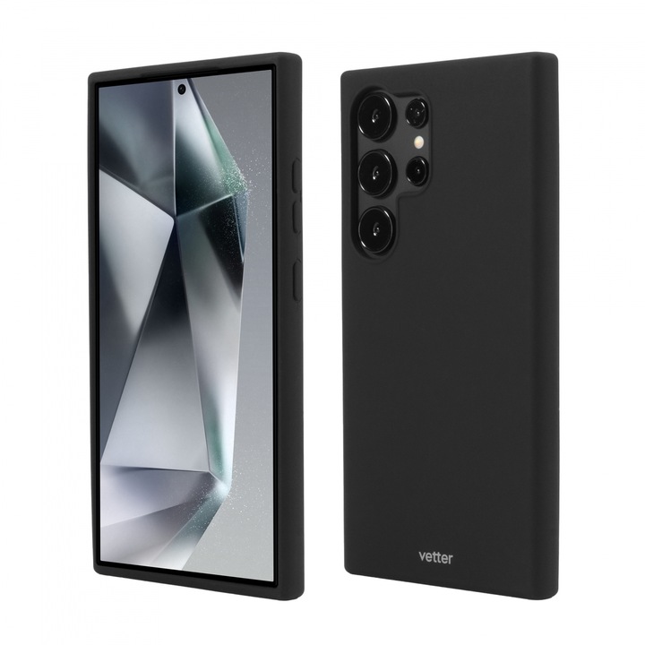 Husa pentru Samsung Galaxy S24 Ultra Clip-On Soft Touch Silk Series, Negru