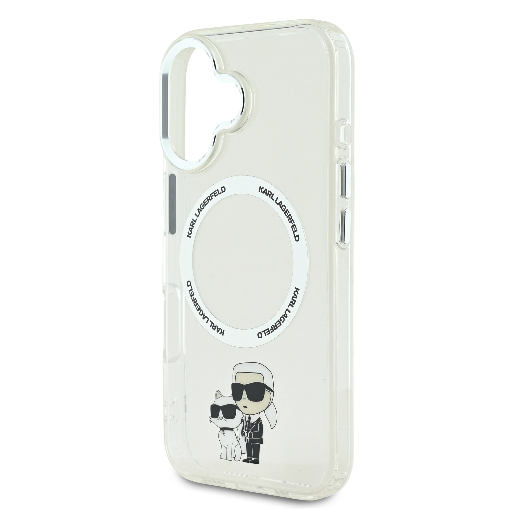 Husa de protectie Karl Lagerfeld IML Karl and Choupette MagSafe pentru iPhone 16, Transparent