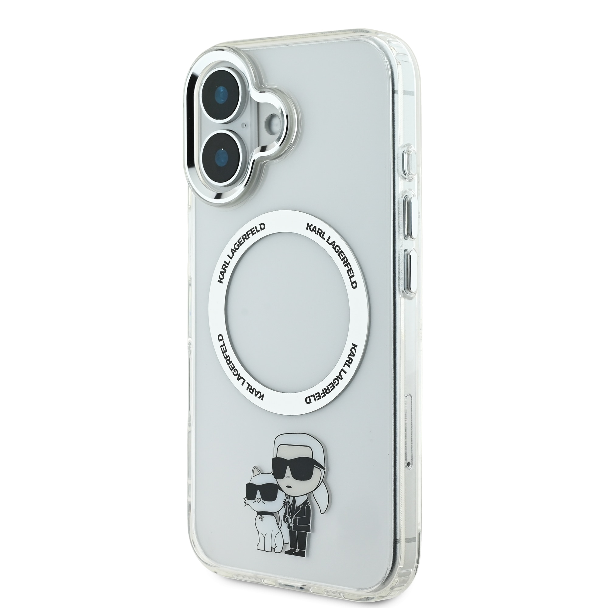Husa de protectie Karl Lagerfeld IML Karl and Choupette MagSafe pentru iPhone 16, Transparent