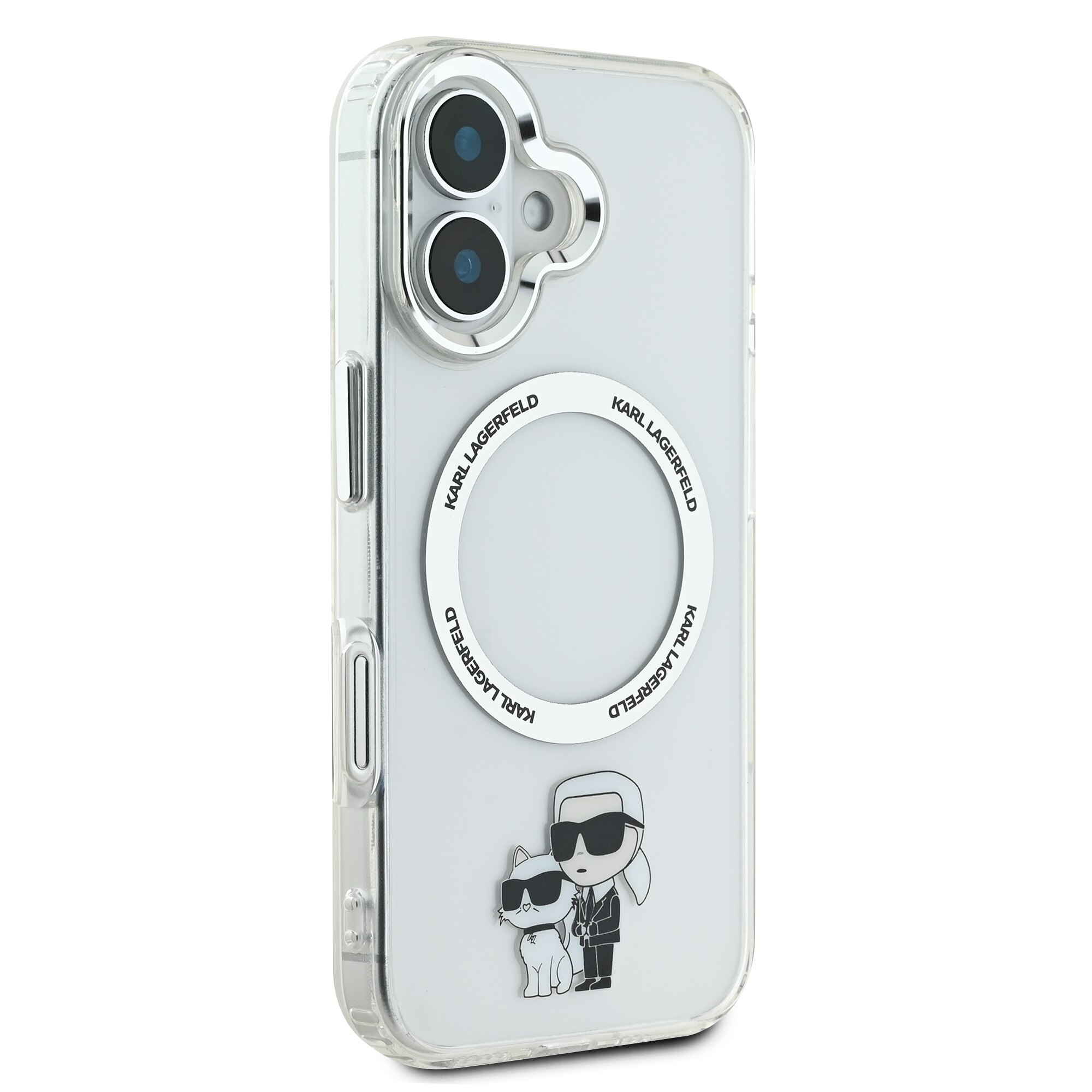 Husa de protectie Karl Lagerfeld IML Karl and Choupette MagSafe pentru iPhone 16, Transparent