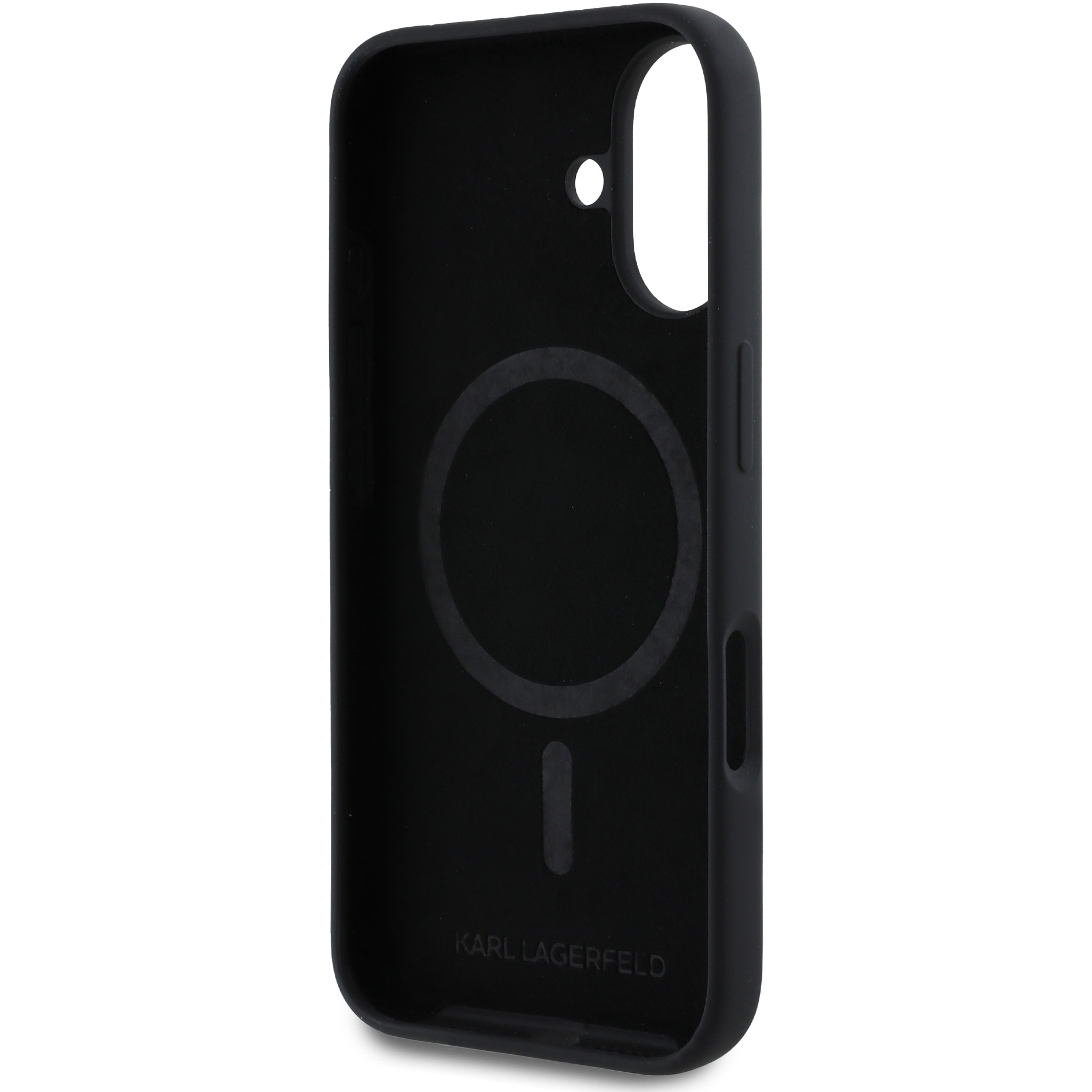 Husa de protectie Karl Lagerfeld Liquid Silicone Karl and Choupette MagSafe pentru iPhone 16 Plus, Negru