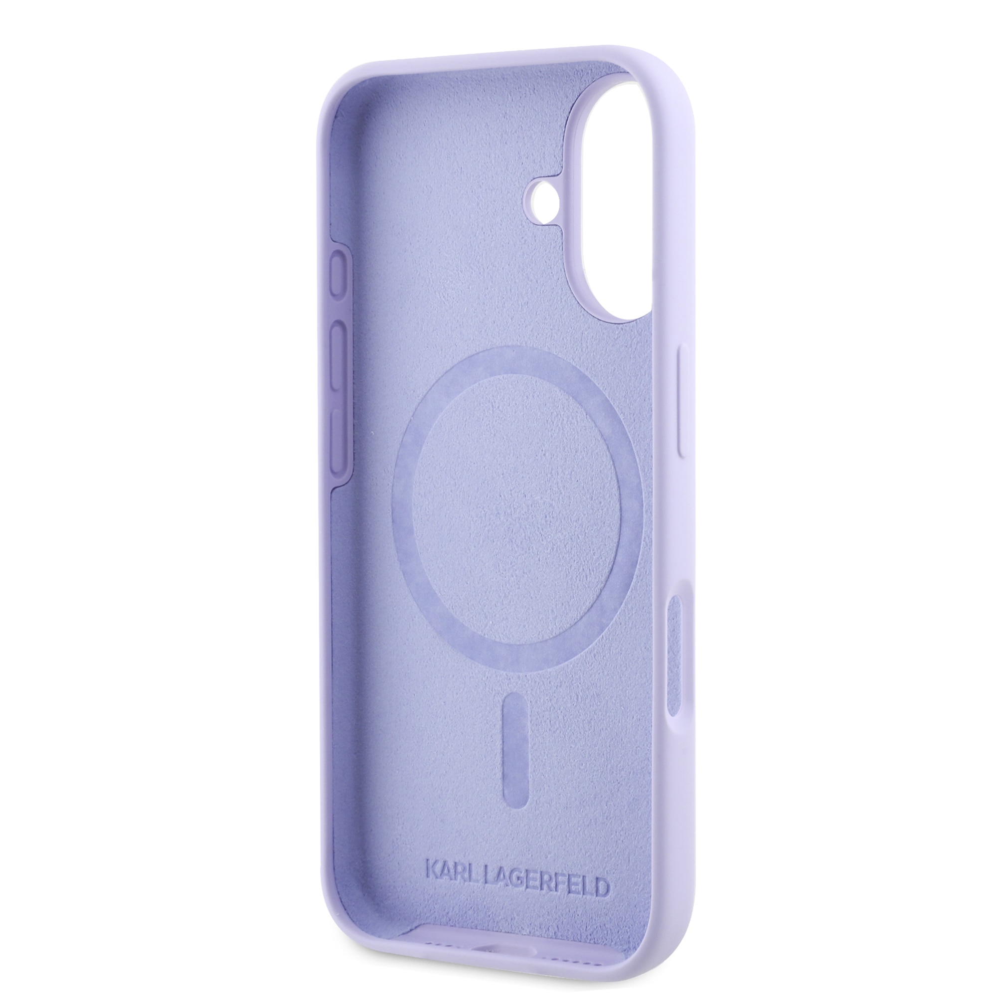 Husa de protectie Karl Lagerfeld Liquid Silicone Karl and Choupette MagSafe pentru iPhone 16, Mov