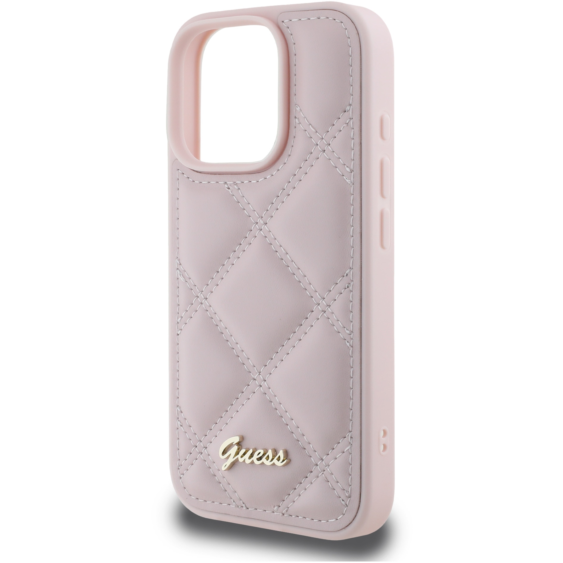 Husa de protectie Guess PU Leather Quilted pentru iPhone 16 Pro Max, Roz