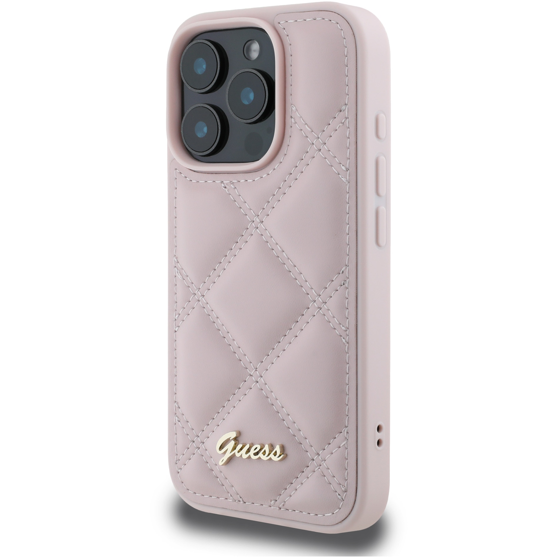 Husa de protectie Guess PU Leather Quilted pentru iPhone 16 Pro Max, Roz
