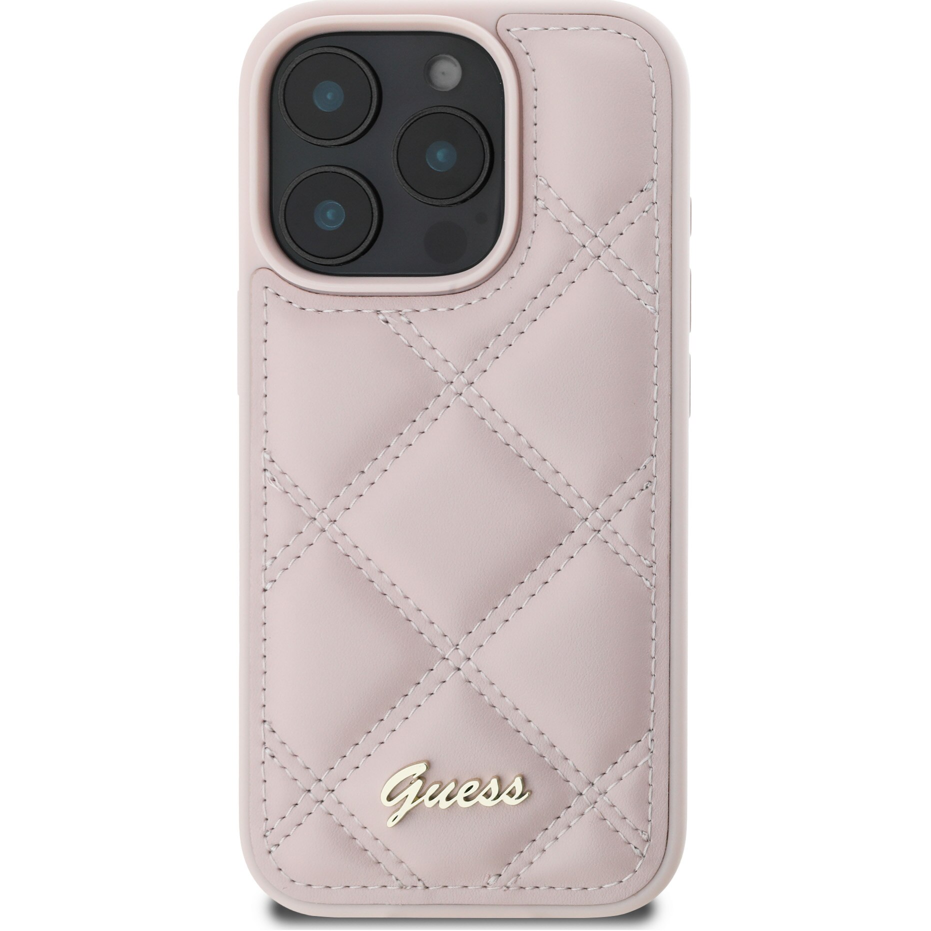 Husa de protectie Guess PU Leather Quilted pentru iPhone 16 Pro Max, Roz
