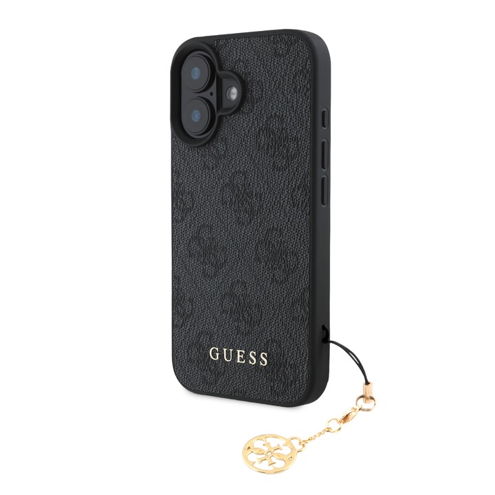 Предпазен калъф Guess 4G Charm за iPhone 16, Tone on Tone Grey