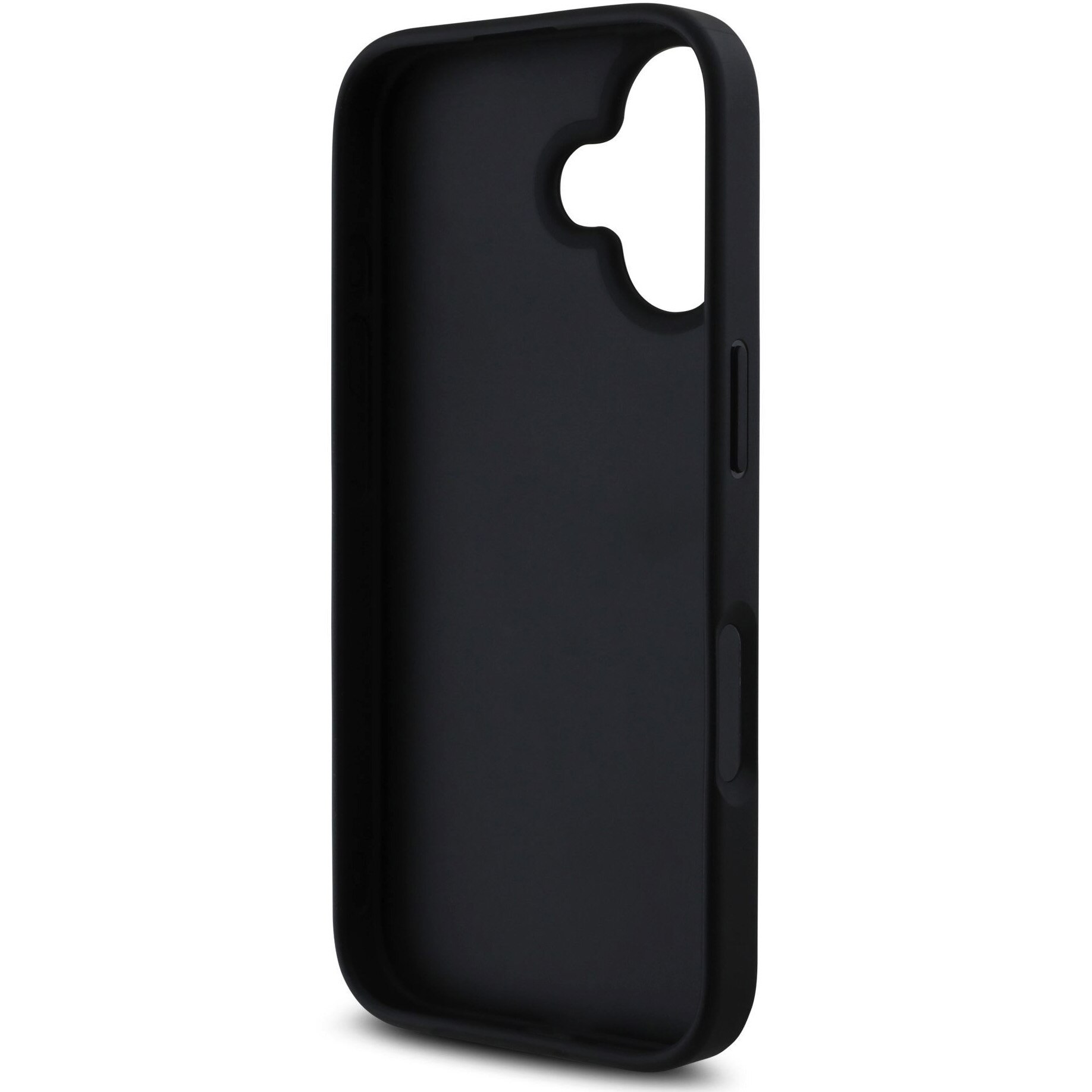 Husa de protectie Guess PU Leather 4G Triangle Metal Logo pentru iPhone 16, Negru