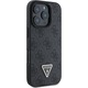 Предпазен калъф Guess PU 4G Strass Triangle Metal Logo за iPhone 16 Pro, Черен
