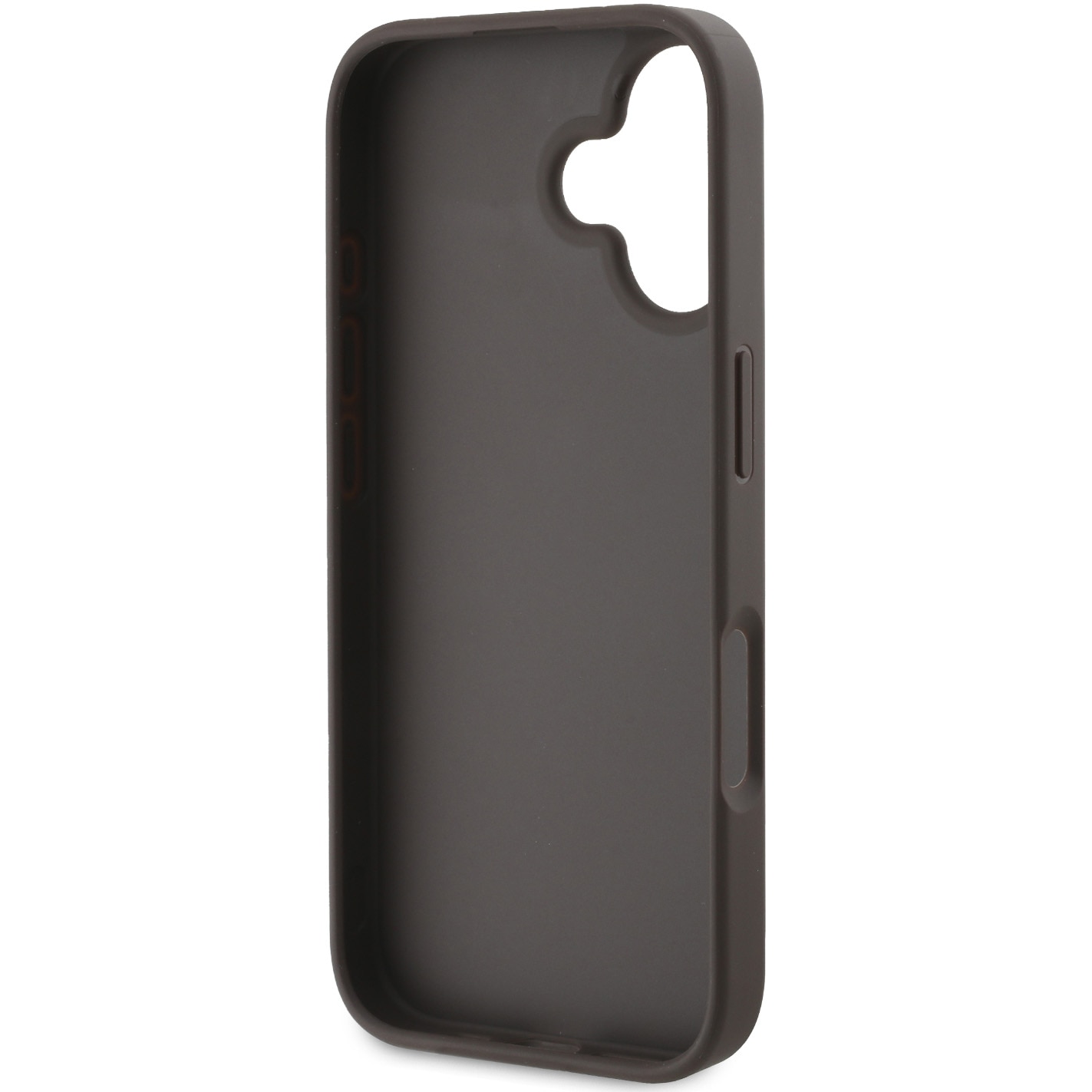 Husa de protectie Guess PU 4G Metal Logo pentru iPhone 16, Maro