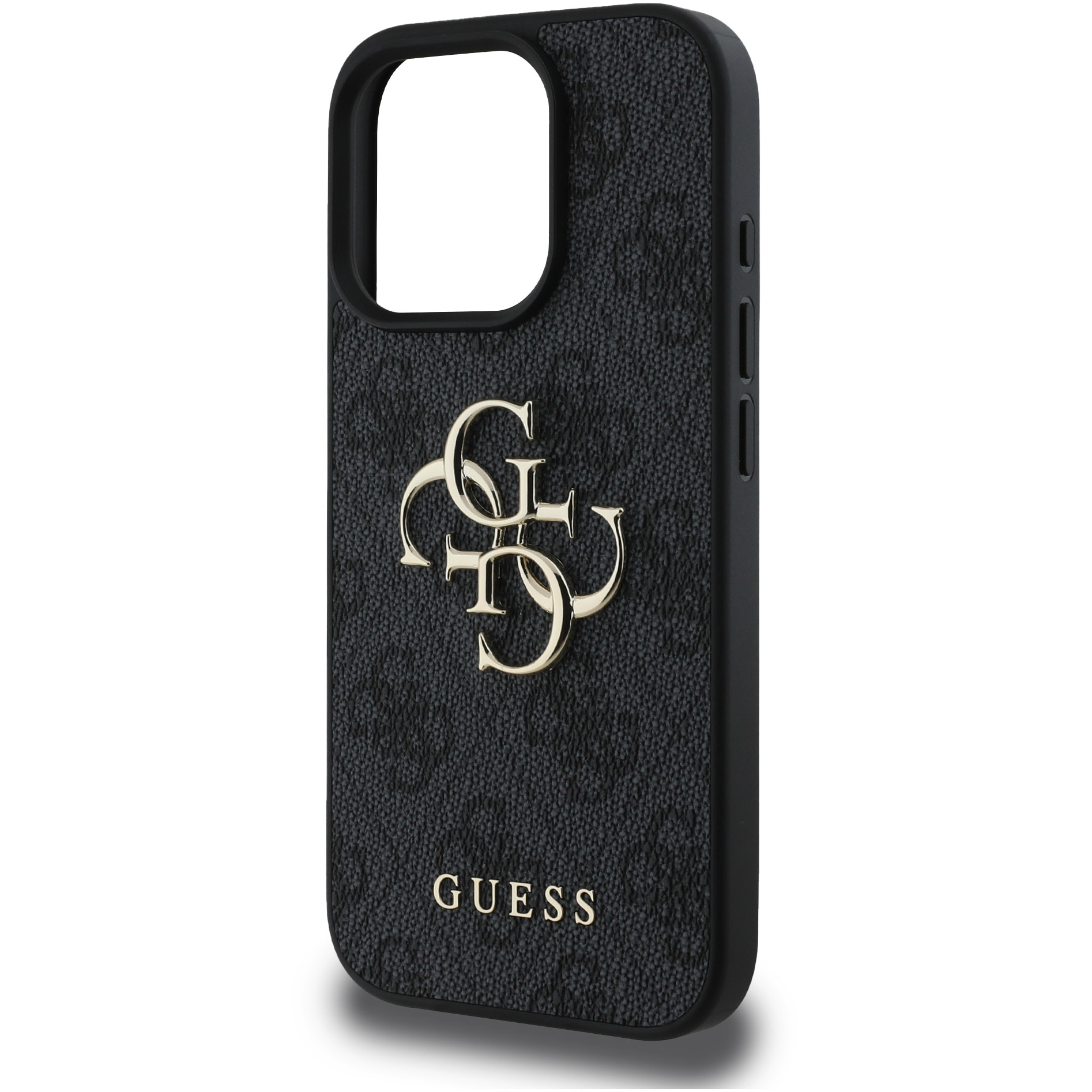 Husa de protectie Guess PU 4G Metal Logo pentru iPhone 16 Pro Max, Gri