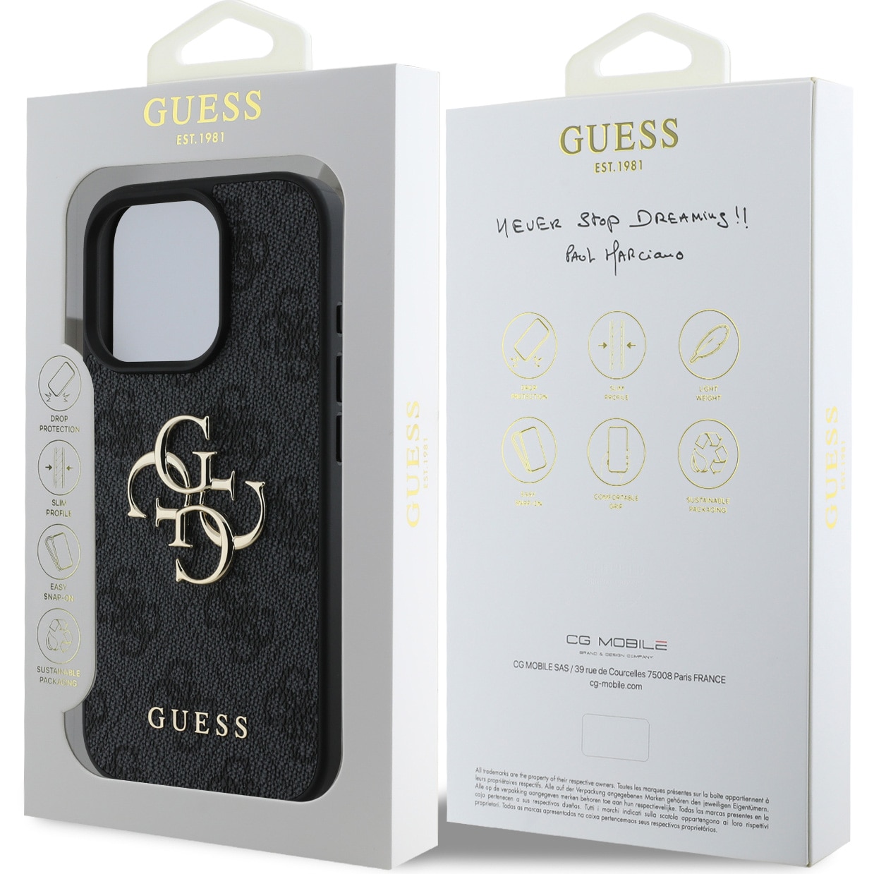 Husa de protectie Guess PU 4G Metal Logo pentru iPhone 16 Pro Max, Gri