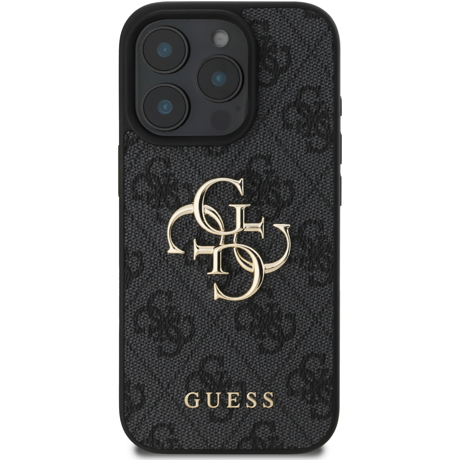 Husa de protectie Guess PU 4G Metal Logo pentru iPhone 16 Pro Max, Gri