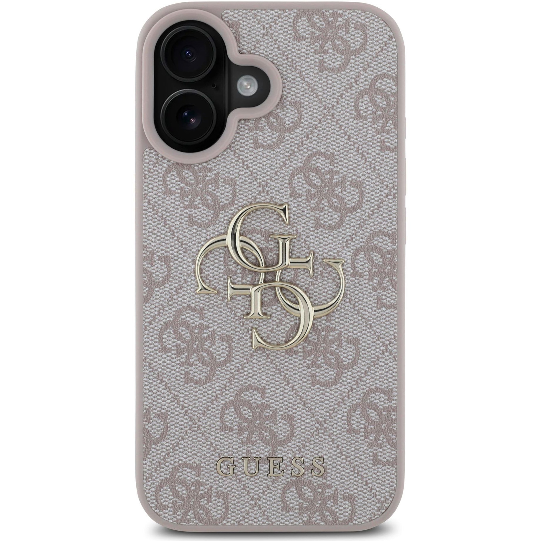 Husa de protectie Guess PU 4G Metal Logo pentru iPhone 16, Roz