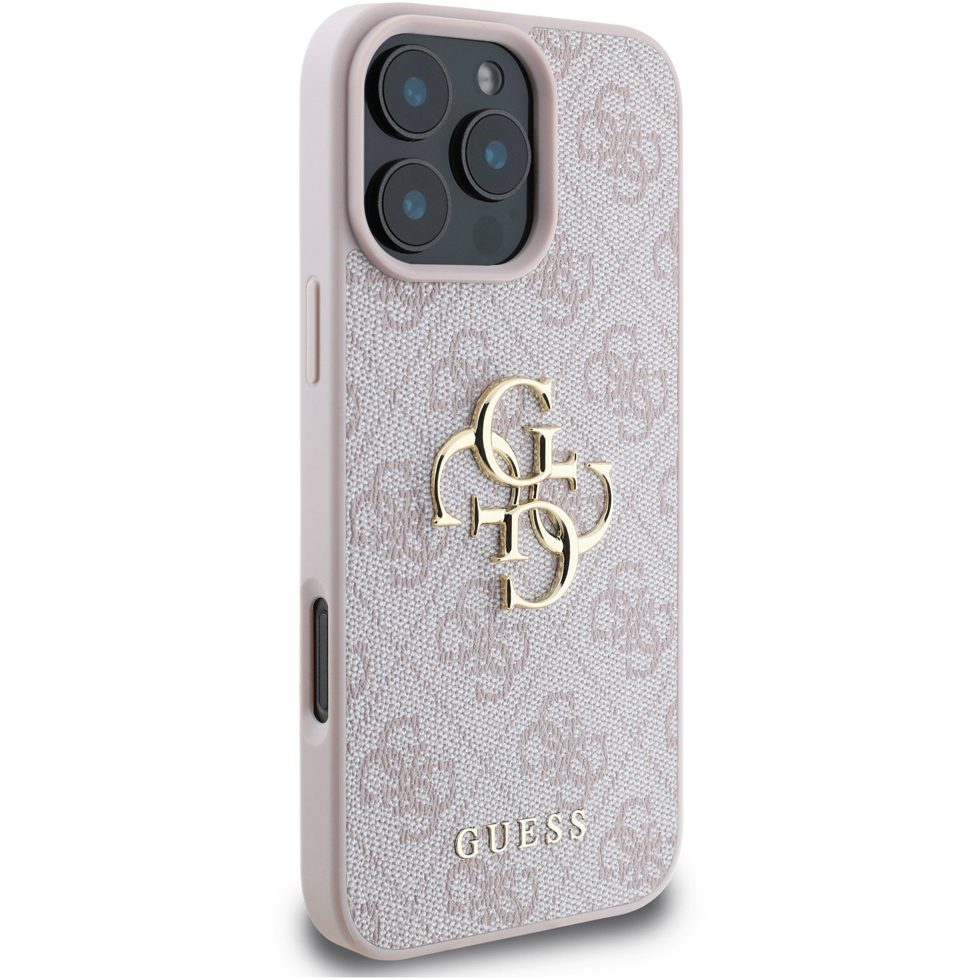 Husa de protectie Guess PU 4G Metal Logo pentru iPhone 16 Pro Max, Roz