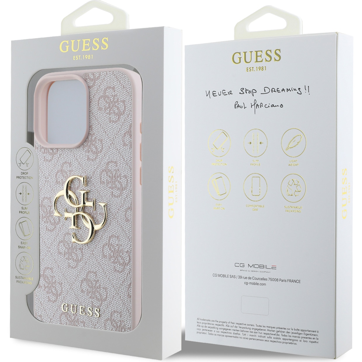 Husa de protectie Guess PU 4G Metal Logo pentru iPhone 16 Pro Max, Roz