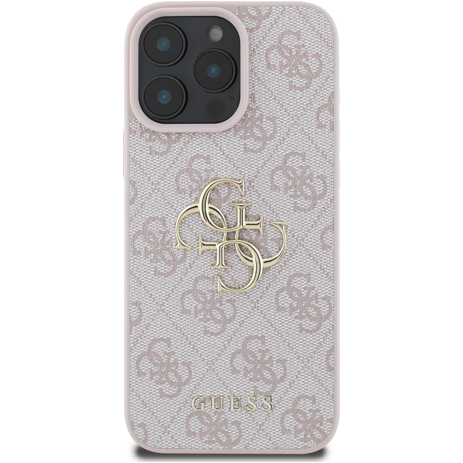 Husa de protectie Guess PU 4G Metal Logo pentru iPhone 16 Pro Max, Roz