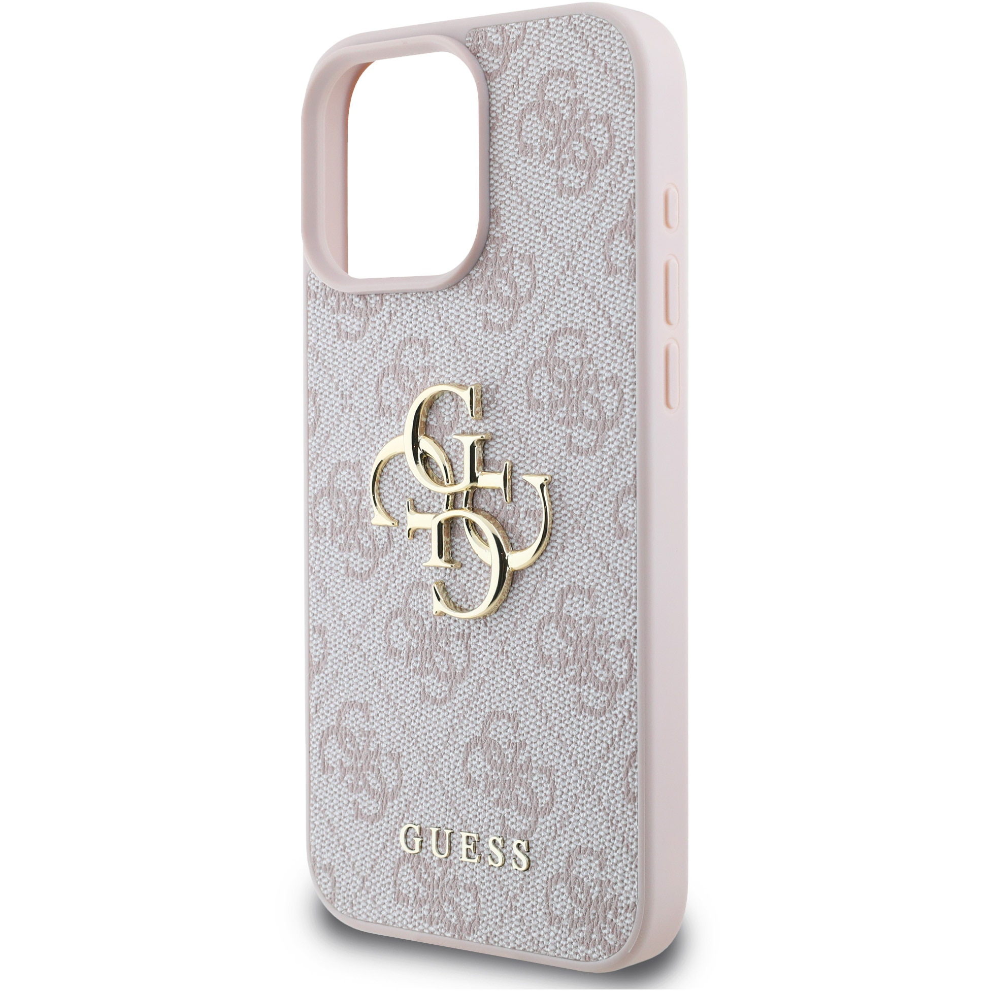 Husa de protectie Guess PU 4G Metal Logo pentru iPhone 16 Pro Max, Roz