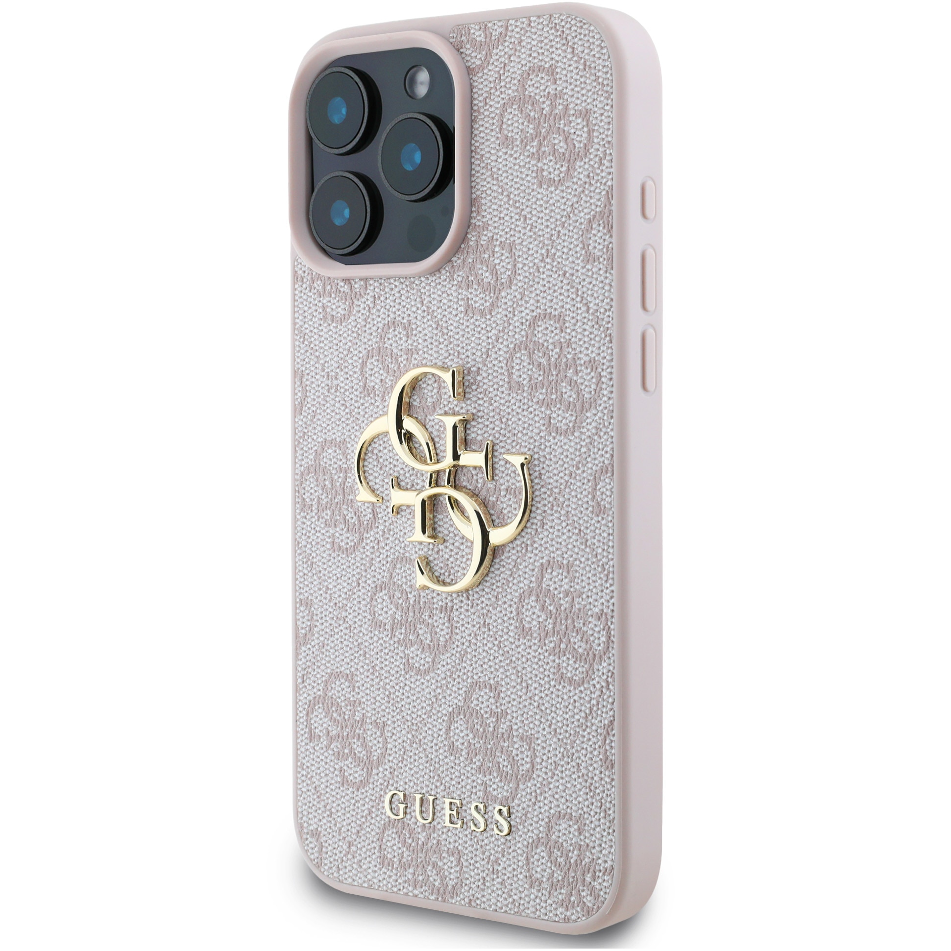 Husa de protectie Guess PU 4G Metal Logo pentru iPhone 16 Pro Max, Roz