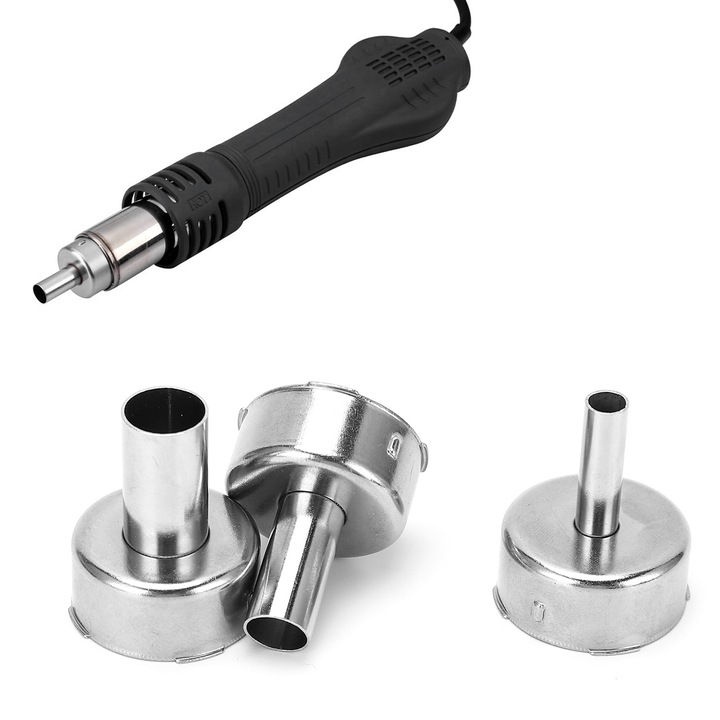 3 db. Hőpisztoly fúvóka, nagy keménységű rozsdamentes acélból, univerzális forró levegős pisztoly fúvóka, forrasztóállomáshoz