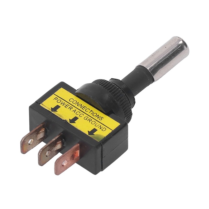 Jormftte kapcsoló, 12mm, 20A, piros LED, 4 darabos készlet