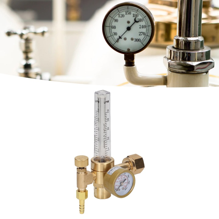 Jormftte argon nyomásszabályzó, G 5/8-14, M12x1, 0.25MPa, sárgaréz