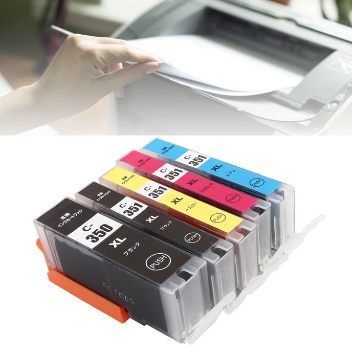 Jormftte tintapatronok, 5 színű készlet, kompatibilis a PIXUS MG5430, 5530, 5630, 6330, 6530, 6730, 7130 nyomtatókkal, 500x300 oldal.