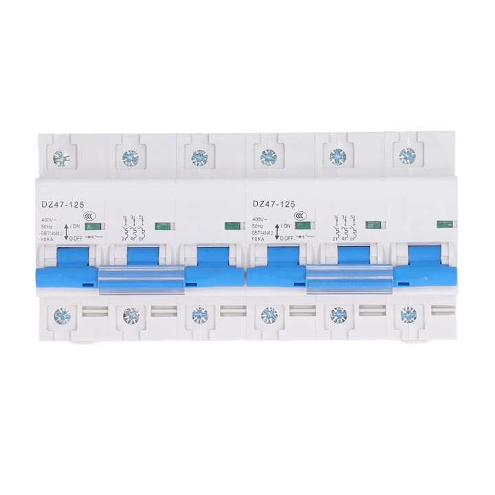 Megszakító, Szivárgásvédelem, Reteszelő átalakító, Kézi tápkapcsoló, AC 400V 6P 10KA megszakító