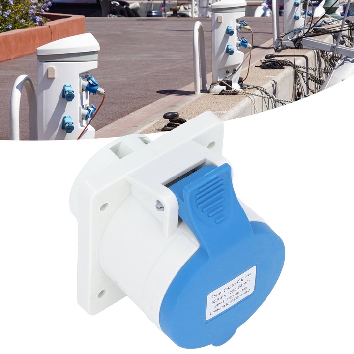 Jormftte ipari csatlakozó 3 tűs 2P+E, IP44, nylon, 32A, 220-240V