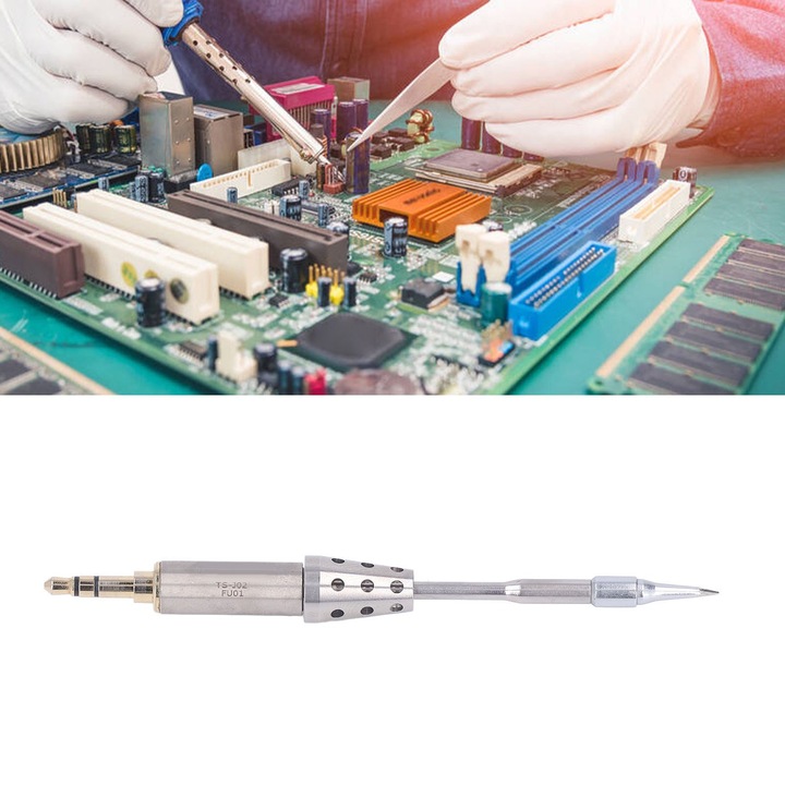 Elektromos forrasztópáka hegy Kerámia mag Belső fűtés csere Alumíniumötvözet Intelligens forrasztóhegy TS J02