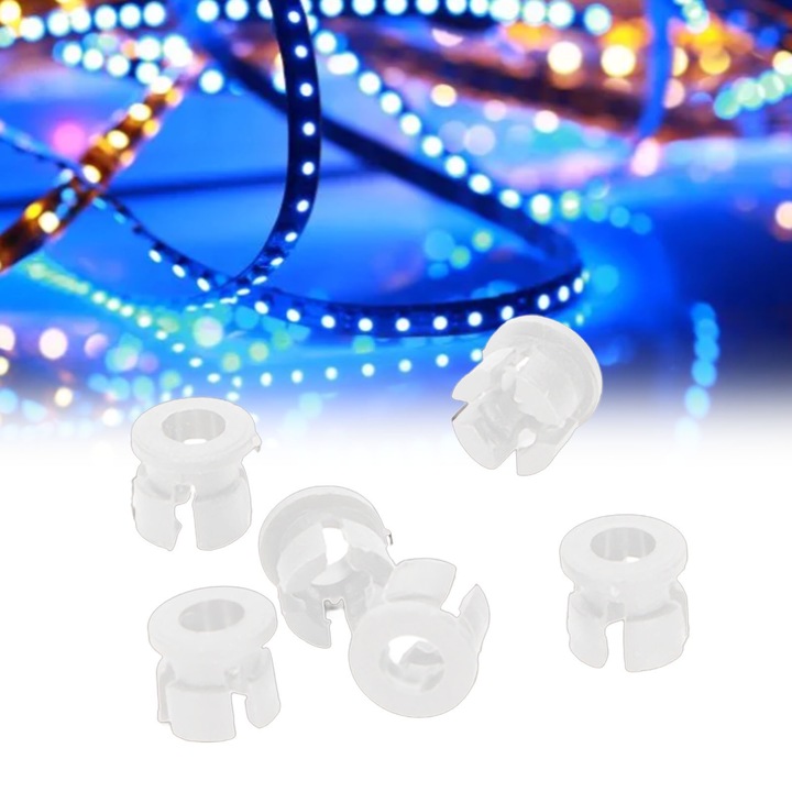 200 db LED tartó műanyag, 3mm, fehér