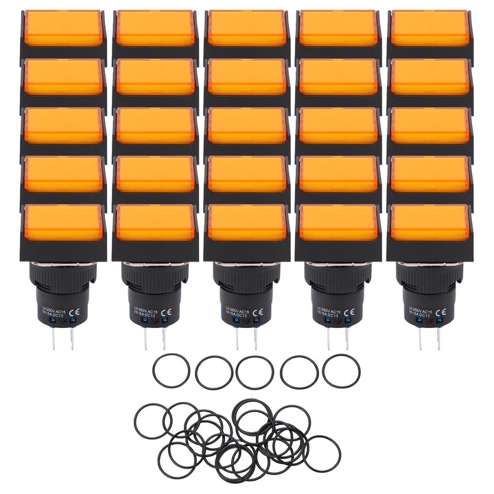 Jormftte nyomógombos kapcsoló, ABS, 25 db, hőálló, 0~240V