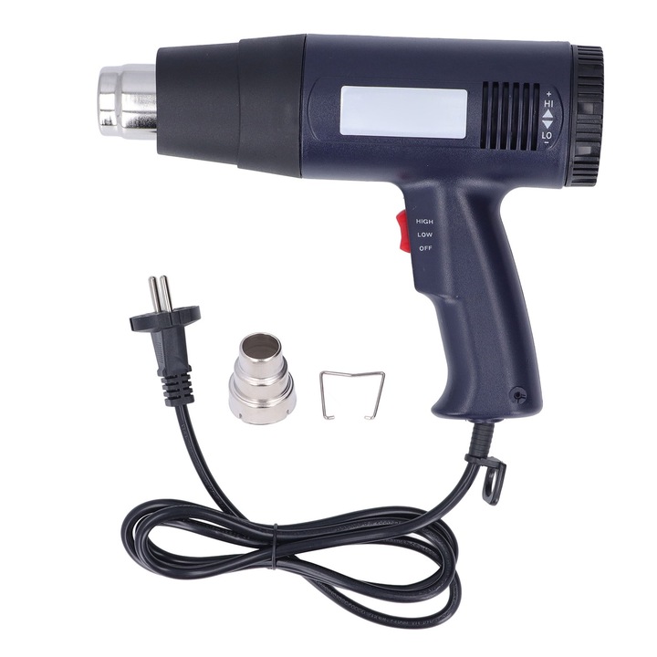 Set pistol cu aer cald Enforose 8016LCD, 60-600°C, 1600W, priza UE
