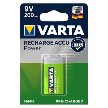 Acumulator Varta 9V 6F22 200 mAh Gata incarcat / blister 1 buc Acumulator Varta 9V 6F22 200 mAh Gata incarcat / blister 1 buc