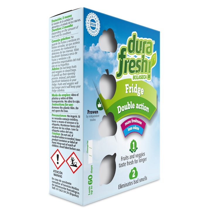 Absorbant de miros pentru frigider si pentru mentinerea prospetimii fructelor / legumelor Durafresh Fridge