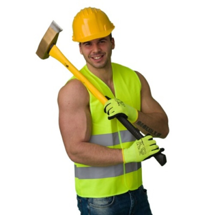 Vesta de vizibilitate TOP VEST FLUO-Y Velcro, 120 g/m2, 100% poliester, galben fluorescent, marime: SM