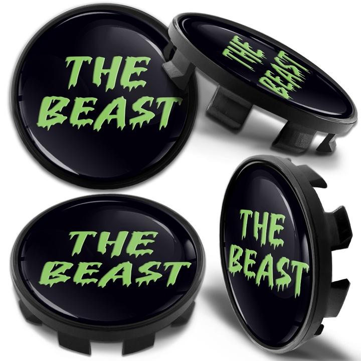 4 db SkinoEu 68 mm-es keréksapka készlet, kompatibilis BMW 36136783536 fekete/zöld / The Beast CB 17 N könnyűfém keréktárcsákkal