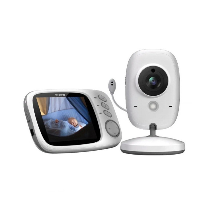 Bébiőr BOIFUN VB603, fehér, Akkumulátor: 750 mAh, Felbontás: 320 x 240, Hatótáv: 260 m