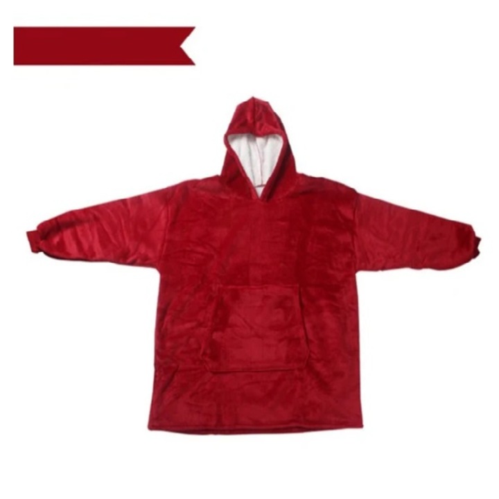 Hanorac patura cu gluga si maneci, coshop®, rosu