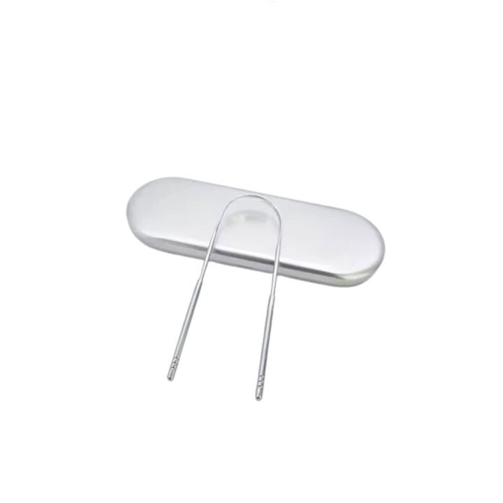 U nyelvkefe, Basesailor, rozsdamentes acél, korrózióálló, ezüst, tárolódobozzal