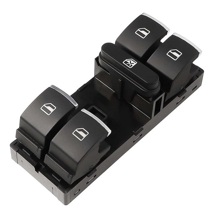 Bloc butoane cu crom 4 geamuri electrice Volkswagen Golf 5, Golf 6, Passat B6, CC, B7, 5ND959857 5ND941431A, YQLAFT, Negru