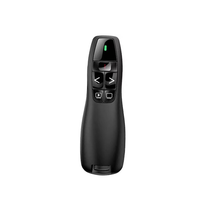 Vezeték nélküli távirányító 2,4 GHz, Basesailor, piros lézer, USB, fekete